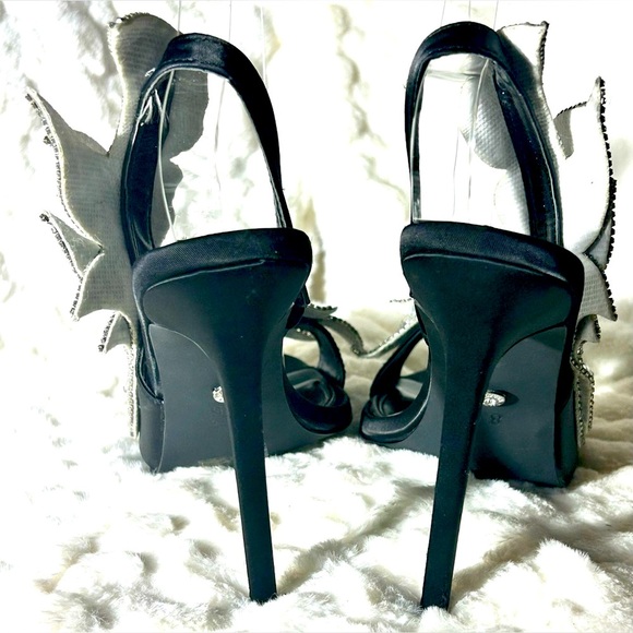 Azalea Wang Fawna Black Jewel Embellished open toe slingback women’s  size 8.5 - Picture 9 of 10